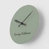 ミニマリストセージグリーンプロフェッショナルシンプル ラウンド壁時計 (傾斜)