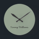 ミニマリストセージグリーンプロフェッショナルシンプル ラウンド壁時計<br><div class="desc">これらのシンプル文字、ミニマルパーソナライズされたリストは、あなたの選択の名前または任意の名前を含むことができる。あなたがもし任意の文字を望まず、単に好む空白の、その後、単に文字を削除することができる。</div>