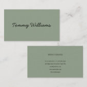 ミニマリストセージグリーンプロフェッショナルシンプル 名刺 (正面/裏面)