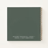 ミニマリストセージグリーンモス結婚ズゲストノートブック ノートブック (裏面)
