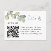 ミニマリストセージグリーンユーカリ結婚の詳細 エンクロージャーカード (正面)