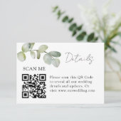 ミニマリストセージグリーンユーカリ結婚の詳細 エンクロージャーカード (スタンド正面)