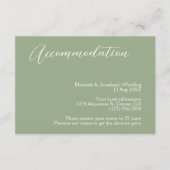 ミニマリストセージグリーン結婚ズアコモデーション エンクロージャーカード (正面)