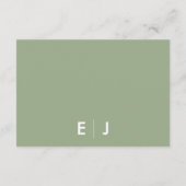 ミニマリストセージグリーン結婚ズアコモデーション エンクロージャーカード (裏面)