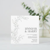 ミニマリストセージグリーン結婚式招待状 (スタンド正面)