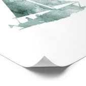 ミニマリストセーリングボートウォーターカラーアートプリント ポスター (角)