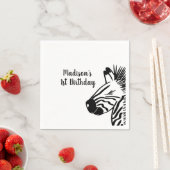 ミニマリストゼブラドードルズーサファリパーティー スタンダードカクテルナプキン (インサイチュ)