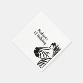 ミニマリストゼブラドードルズーサファリパーティー スタンダードカクテルナプキン (角)