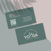 ミニマリストソフトグリーンピンクシンプルクヨガスタジオ 名刺