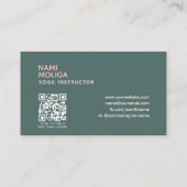 ミニマリストソフトグリーンピンクシンプルクヨガスタジオ 名刺 (裏面)