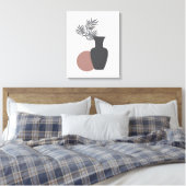 ミニマリストソフトグレーとピンクキャンバスウォールアート キャンバスプリント (インサイチュ (寝室))