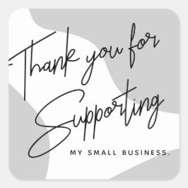 ミニマリストソフトグレーYou Businessステッカー スクエアシール