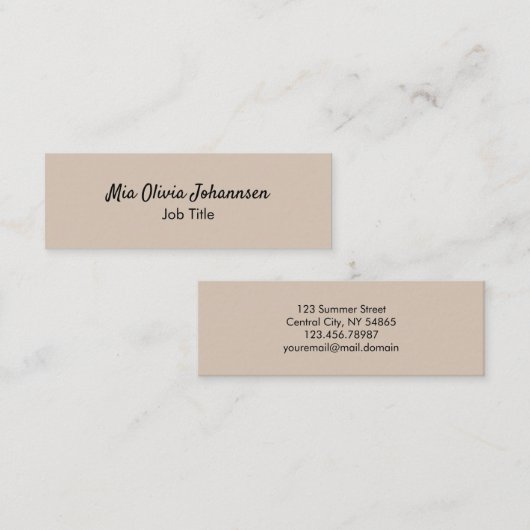 ミニマリストソフトトープミニ名刺 スキニー名刺 (正面/裏面)