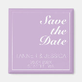ミニマリストソフトパープル&ホワイト日付を保存 マグネット (正面)