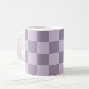 ミニマリストソフトラベンダー市松模様  コーヒーマグカップ