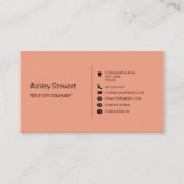 ミニマリストソーシャルメディアモダンプロフェッショナルピーチ 名刺 (正面)