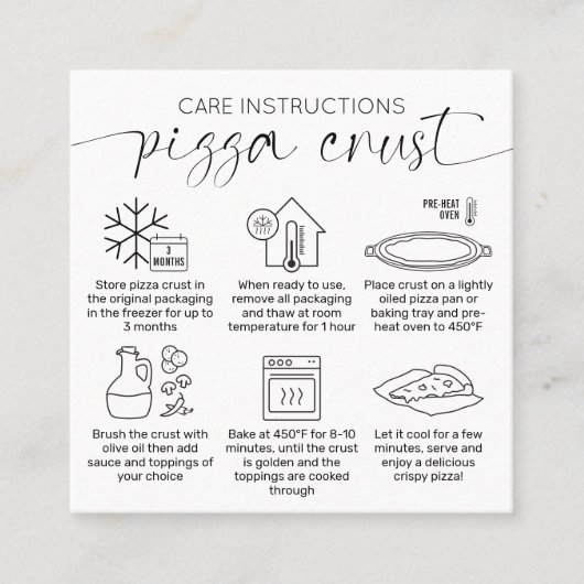 ミニマリストソース生地ピザクラストベーカリー気にカード スクエア名刺 (正面)