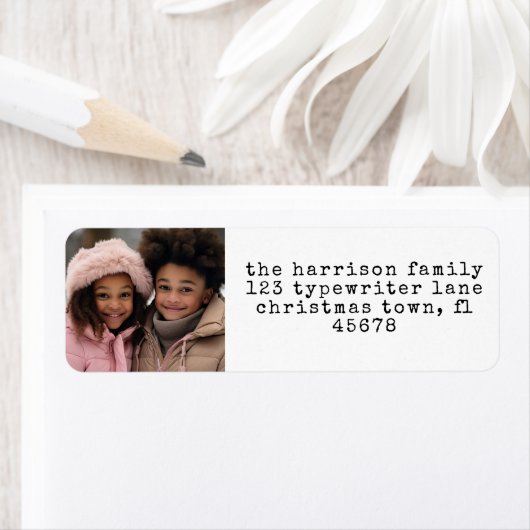 ミニマリストタイプライタークリスマス差出人住所 ラベル (インサイチュ)