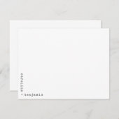 ミニマリストタイプライタータイポグラフィのコーナー名 ノートカード (正面/裏面)