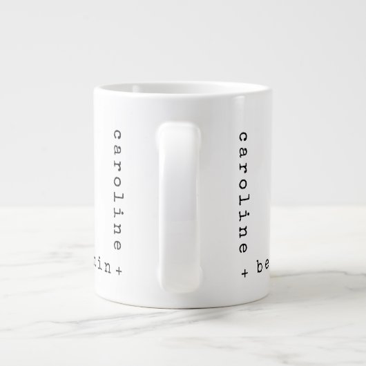 ミニマリストタイプライタータイポグラフィコーナー名 ジャンボコーヒーマグカップ (裏面)