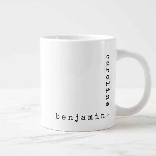 ミニマリストタイプライタータイポグラフィコーナー名 ジャンボコーヒーマグカップ (右)