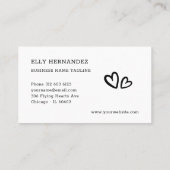 ミニマリストタイプライタータイポグラフィハートロゴブラック 名刺 (裏面)