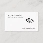 ミニマリストタイプライタータイポグラフィハートロゴブラック 名刺 (正面)