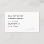 ミニマリストタイプライタータイポグラフィ白黒 名刺 (裏面)