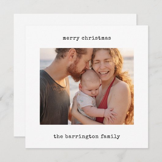 ミニマリストタイプライター写真ホリデーカード シーズンカード (正面/裏面)