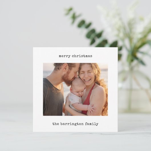 ミニマリストタイプライター写真ホリデーカード シーズンカード (スタンド正面)