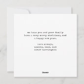 ミニマリストタイプライター写真ホリデーカード シーズンカード (裏面)