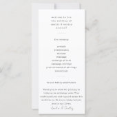 ミニマリストタイプライター白カスタムウェディングプログラム (正面)