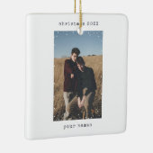 ミニマリストタイプライター降雪フォト文字騒音 セラミックオーナメント (右)