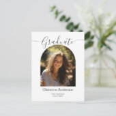 ミニマリストタイプ卒業アーチフォト 案内ポストカード (スタンド正面)