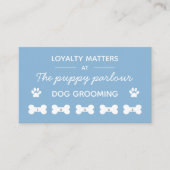 ミニマリストタイポグラフィブルードッググルーミングロイヤリティ 名刺 (正面)