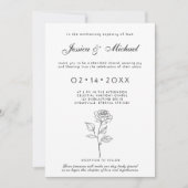 ミニマリストタイムレス開花招待状 招待状 (正面)