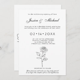 ミニマリストタイムレス開花招待状 招待状