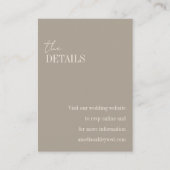 ミニマリストタウペブラウンシックエレガントウェディングRSVP エンクロージャーカード (正面)