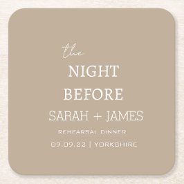 ミニマリストタウペリハーサルディナーウェディングパーティー スクエアペーパーコースター