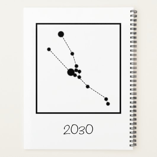 ミニマリストタウロス〔占星術の〕十二宮図誕生花名 プランナー手帳 (裏面)