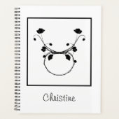 ミニマリストタウロス〔占星術の〕十二宮図誕生花名 プランナー手帳 (正面)