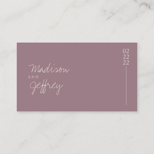 ミニマリストタンマウヴ赤面ピンクアーストーンエンクロス エンクロージャーカード (裏面)