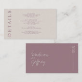 ミニマリストタンマウヴ赤面ピンクアーストーンエンクロス エンクロージャーカード (正面/裏面)