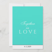 ミニマリストターコイズコーラルモノグラム 招待状 (裏面)