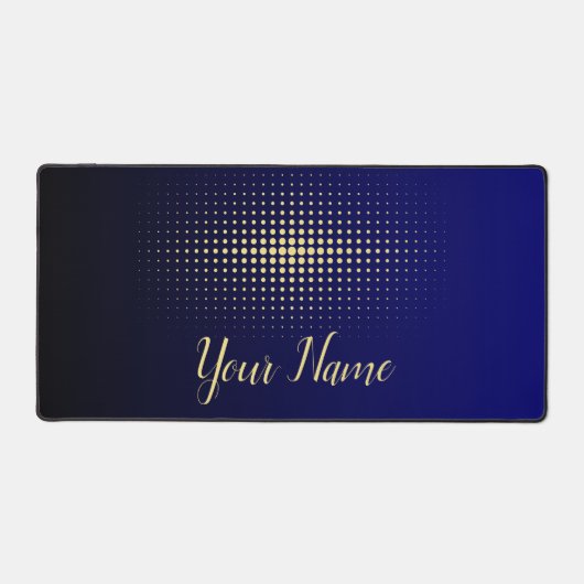 ミニマリストダイナミックパルサー抽象芸術ゴールデンドット デスクマット (正面)