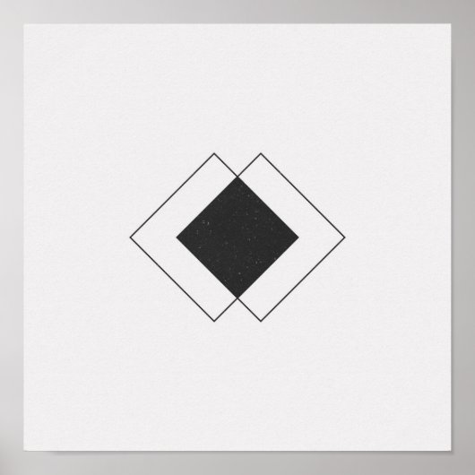 ミニマリストダイヤモンドブラック&ホワイトポスター ポスター (正面)