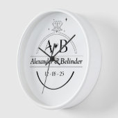 ミニマリストダイヤモンドリングモノグラムウォールクロック 壁時計 (傾斜)