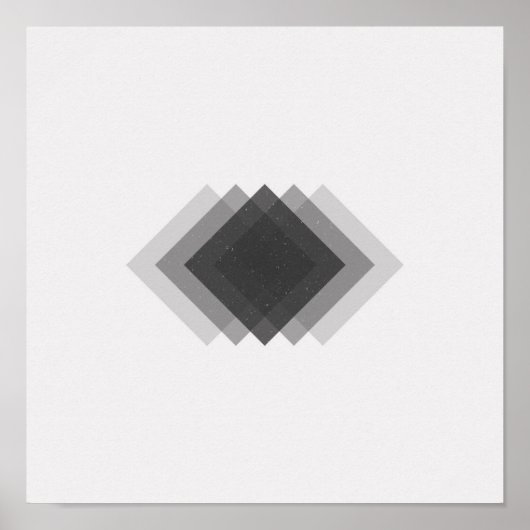 ミニマリストダイヤモンド白黒ポスター ポスター (正面)