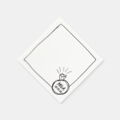 ミニマリストダイヤモンド結婚リングや輪婚約パーティ スタンダードカクテルナプキン (角)