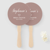 ミニマリストダスティバラとホワイトブライダルシャワー ハンドファン (正面&裏面)